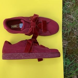 Burgundy Suede Puma Sneakers